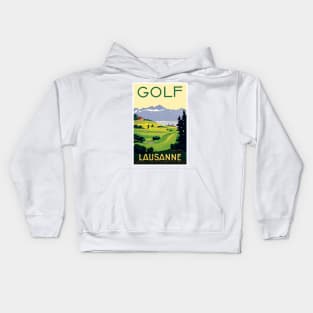 Vintage Travel Poster - Golf at Lausanne, Switzerland Kids Hoodie